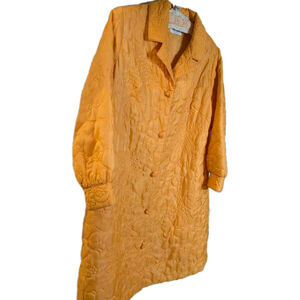 Vintage 60s 70s Gimbels Quilted Hostess Coat Housecoat Made in Hong Kong M